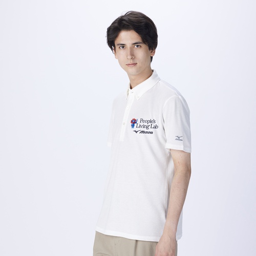 EXPO2025 ミャクミャク 【ミズノ】 ボタンダウン半袖シャツ ホワイト メンズ