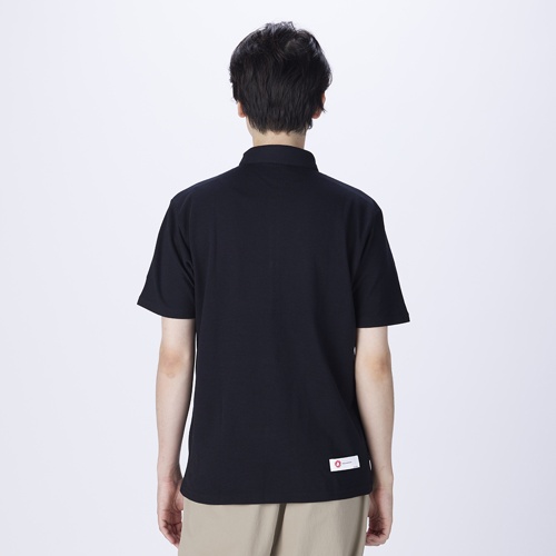 EXPO2025 ミャクミャク 【ミズノ】 ボタンダウン半袖シャツ ブラック メンズ