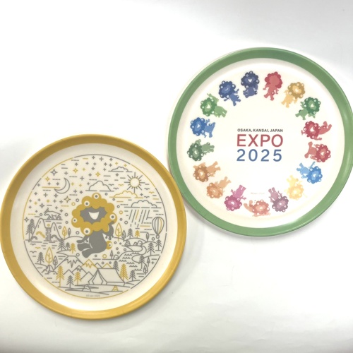 EXPO2025 ミャクミャク【いのち輝くシリーズ】丸プレート バンブーファイバー B柄