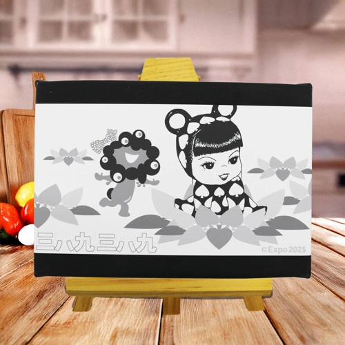 EXPO2025 ミャクミャク キャンバスジクレー印刷 ミロクボサツザゾウヱムヱヱシヰヲヲ横(大阪万博公式389389edit)FーSM号