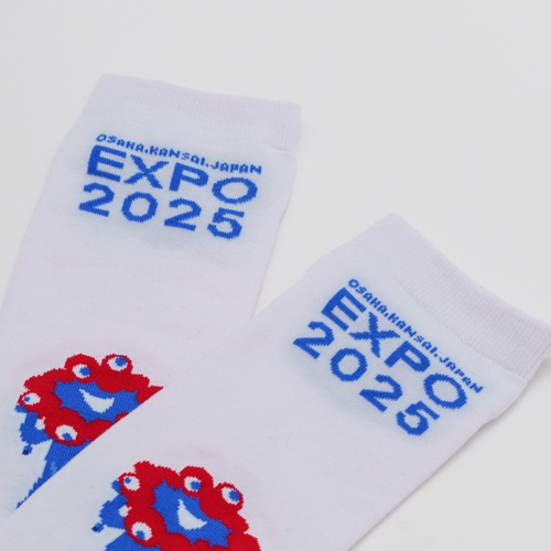 EXPO2025 ミャクミャク ソックス EXPOロゴ ホワイト 25-27cm MENS