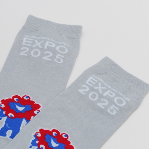 EXPO2025 ミャクミャク ソックス EXPOロゴ グレー 25-27cm MENS