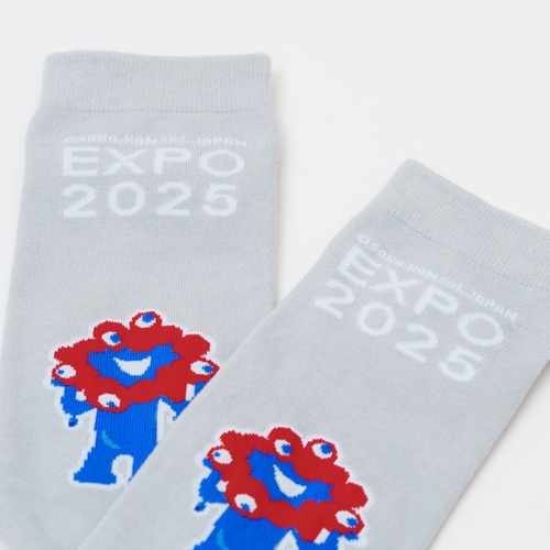 EXPO2025 ミャクミャク ソックス EXPOロゴ グレー 23-25cm LADIES