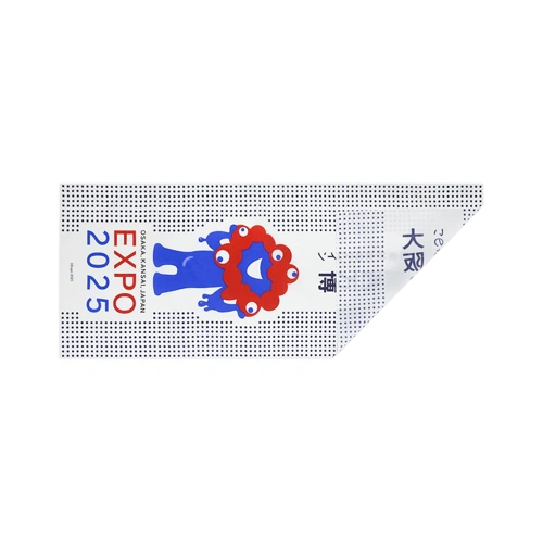 EXP02025 ミャクミャク 手ぬぐい 豆絞り 紺