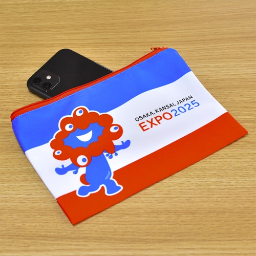 EXP02025 ミャクミャク ジッパーポーチ 青赤ライン