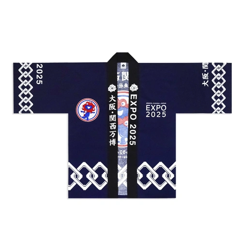 EXP02025 ミャクミャク 法被(はっぴ) 吉原つなぎ柄 青