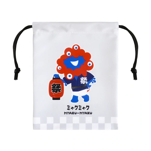 EXP02025 ミャクミャク 巾着(きんちゃく) 和柄 グレー