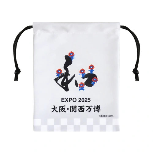 EXP02025 ミャクミャク 巾着(きんちゃく) 和柄 グレー