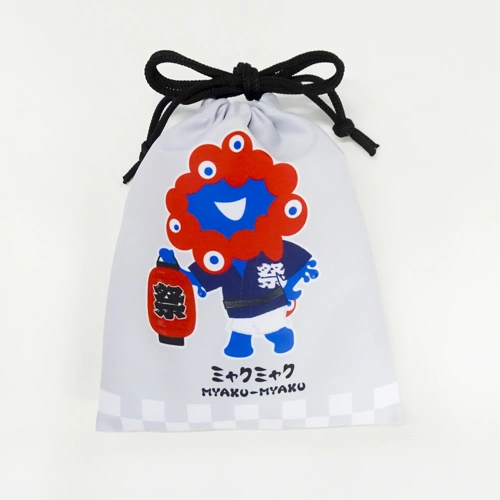 EXP02025 ミャクミャク 巾着(きんちゃく) 和柄 グレー