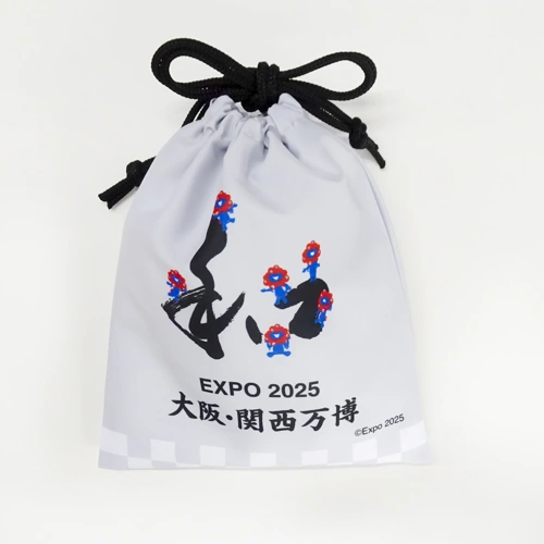 EXP02025 ミャクミャク 巾着(きんちゃく) 和柄 グレー