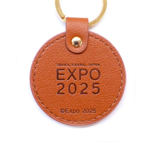 EXPO2025 公式ロゴ 丸型PUレザーキーホルダー
