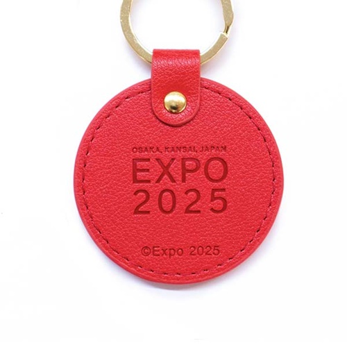 EXPO2025 ミャクミャク 丸型PUレザーキーホルダー