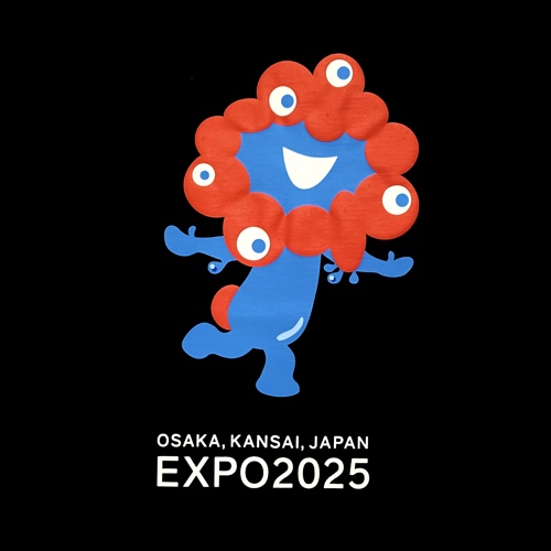 EXPO2025 ミャクミャク キッズTシャツ 厚盛プリント ブラック