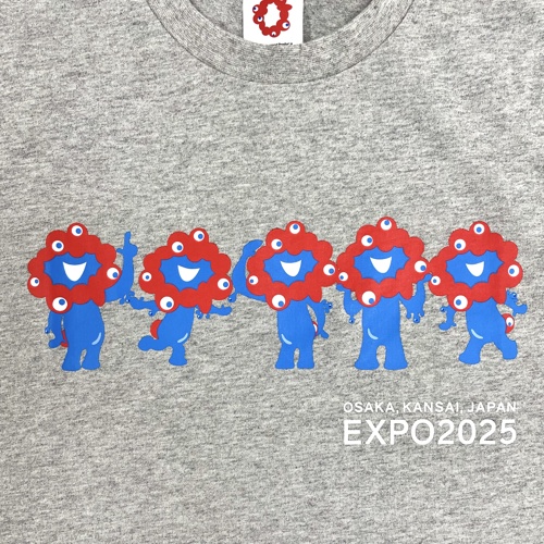 EXPO2025 ミャクミャク キッズTシャツ 前後プリント グレー