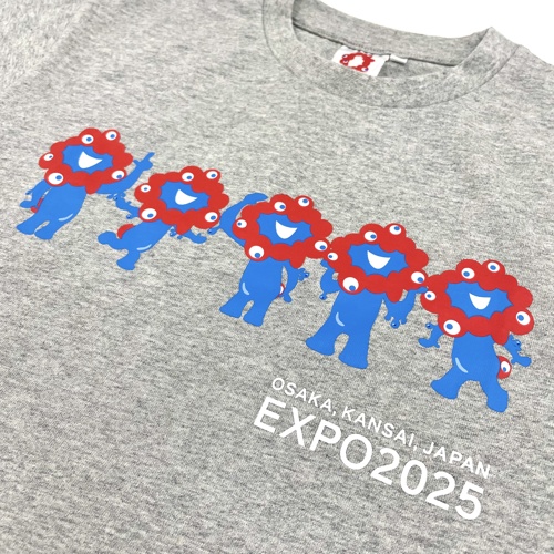 EXPO2025 ミャクミャク キッズTシャツ 前後プリント グレー