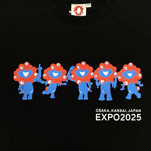 EXPO2025 ミャクミャク キッズTシャツ 前後プリント ブラック