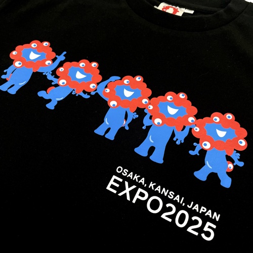 EXPO2025 ミャクミャク キッズTシャツ 前後プリント ブラック