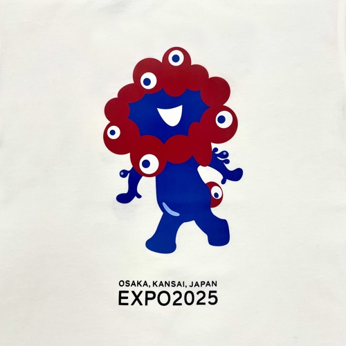 EXPO2025 ミャクミャク キッズTシャツ 前後大プリント オフホワイト