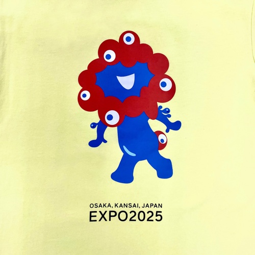 EXPO2025 ミャクミャク キッズTシャツ 前後大プリント クリーム