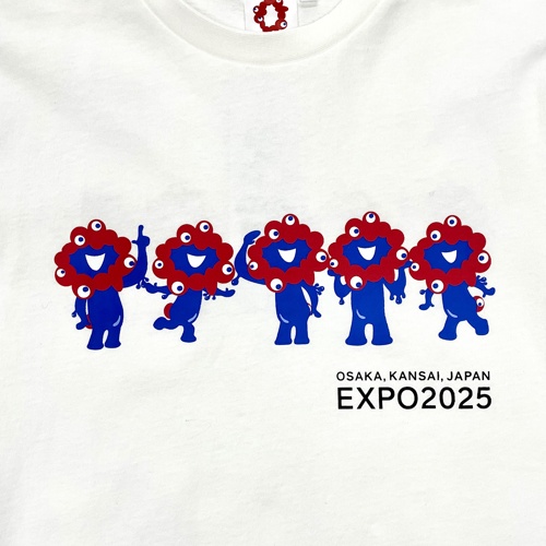 EXPO2025 ミャクミャク キッズTシャツ 前後５プリント オフホワイト