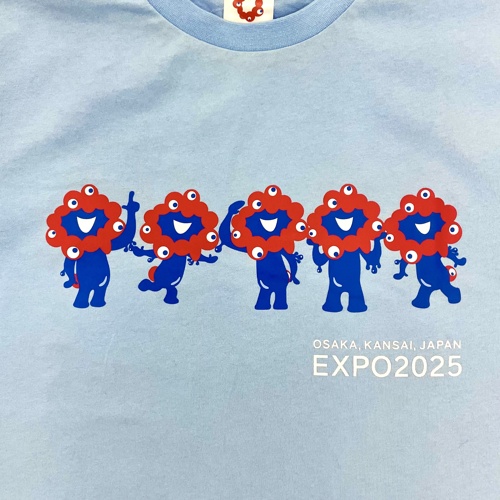 EXPO2025 ミャクミャク キッズTシャツ 前後５プリント サックス