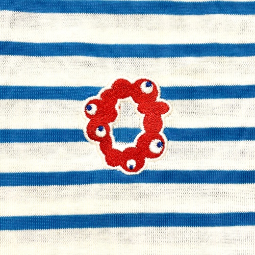 EXPO2025 ミャクミャク キッズTシャツ 刺繍ボーダー ブルー