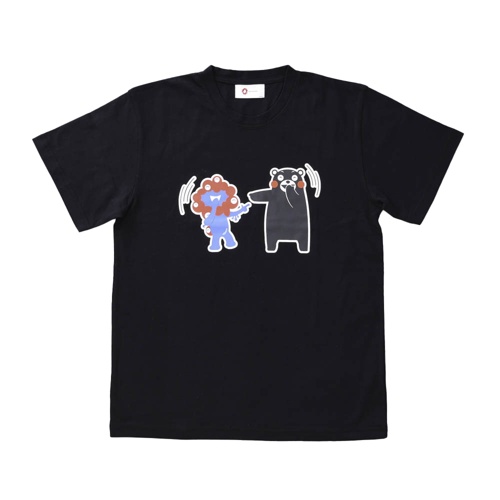 EXPO2025ミャクミャク【くまモン】半袖Tシャツ笑笑ブラック