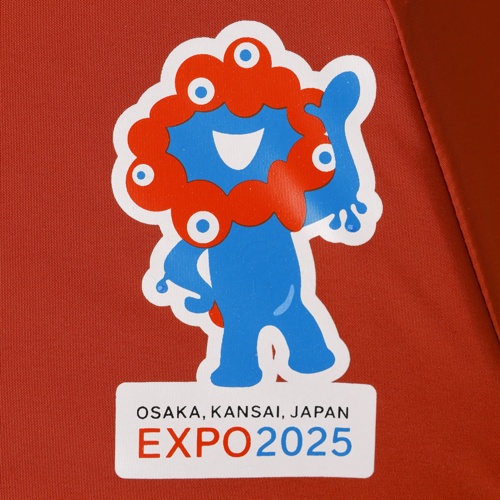 EXPO2025ミャクミャクワンポイント自動開閉ミニ傘折レッド