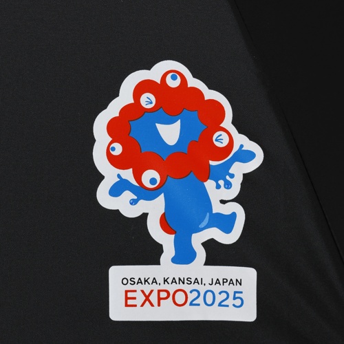 EXPO2025ミャクミャクワンポイント自動開閉ミニ傘ブラック