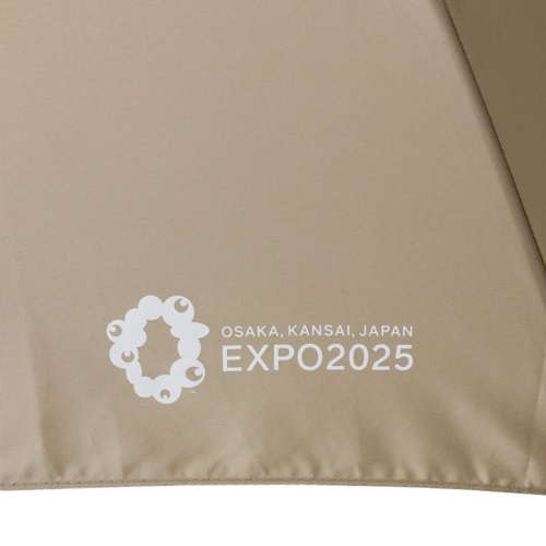 EXPO2025ロゴワンポイント自動開閉傘ミニベージュ