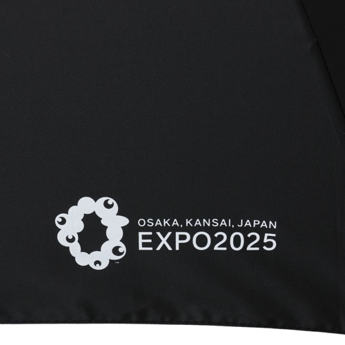 EXPO2025ロゴワンポイント自動開閉ミニ傘ブラック