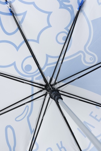 EXPO2025 ストライプミャクミャク 一枚張り風長雨傘 アオ