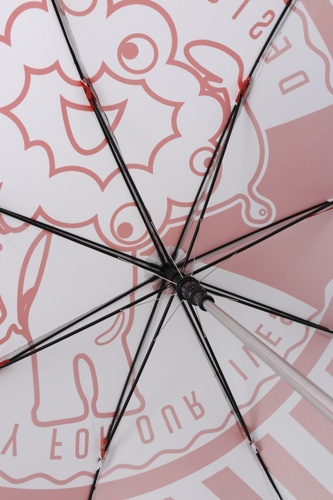 EXPO2025 ストライプミャクミャク 一枚張り風長雨傘 アカ