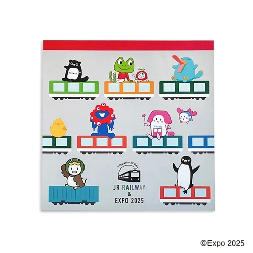 EXPO2025 ミャクミャク 【JR 7 Character All Stars】 スクエア メモパッド Train