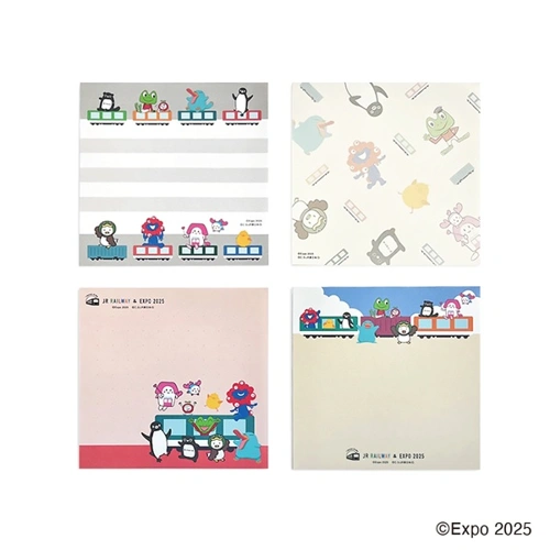 EXPO2025 ミャクミャク 【JR 7 Character All Stars】 スクエア メモパッド Train
