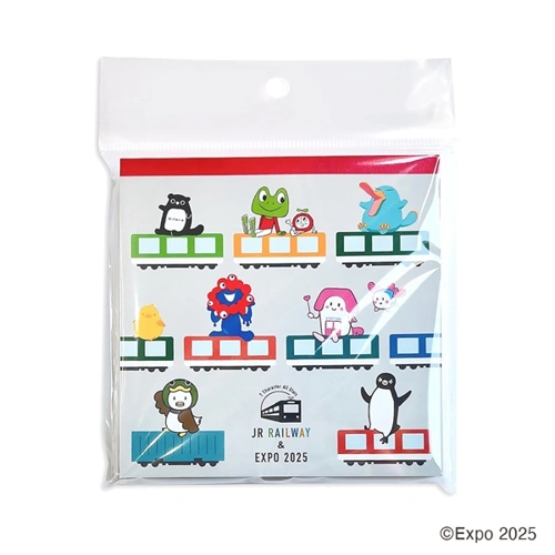 EXPO2025 ミャクミャク 【JR 7 Character All Stars】 スクエア メモパッド Train